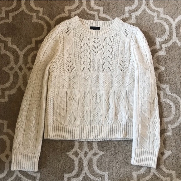 🥂HP🥂 Ivory J. Crew Chunky Wool Alpaca Sweater - Picture 4 of 6